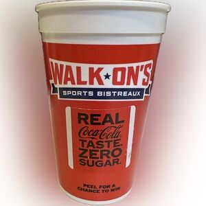 WALK-ON’S SPORTS BISTREAUX BAR DRINK COKE COCA COLA BEER PARTY CUP TUMBLER 16 OZ